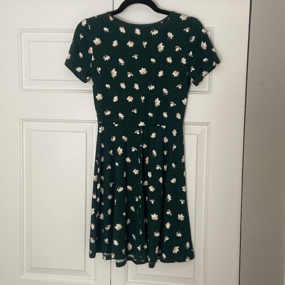 French Grey green dress with white flowers in size small - Picture 2 of 3